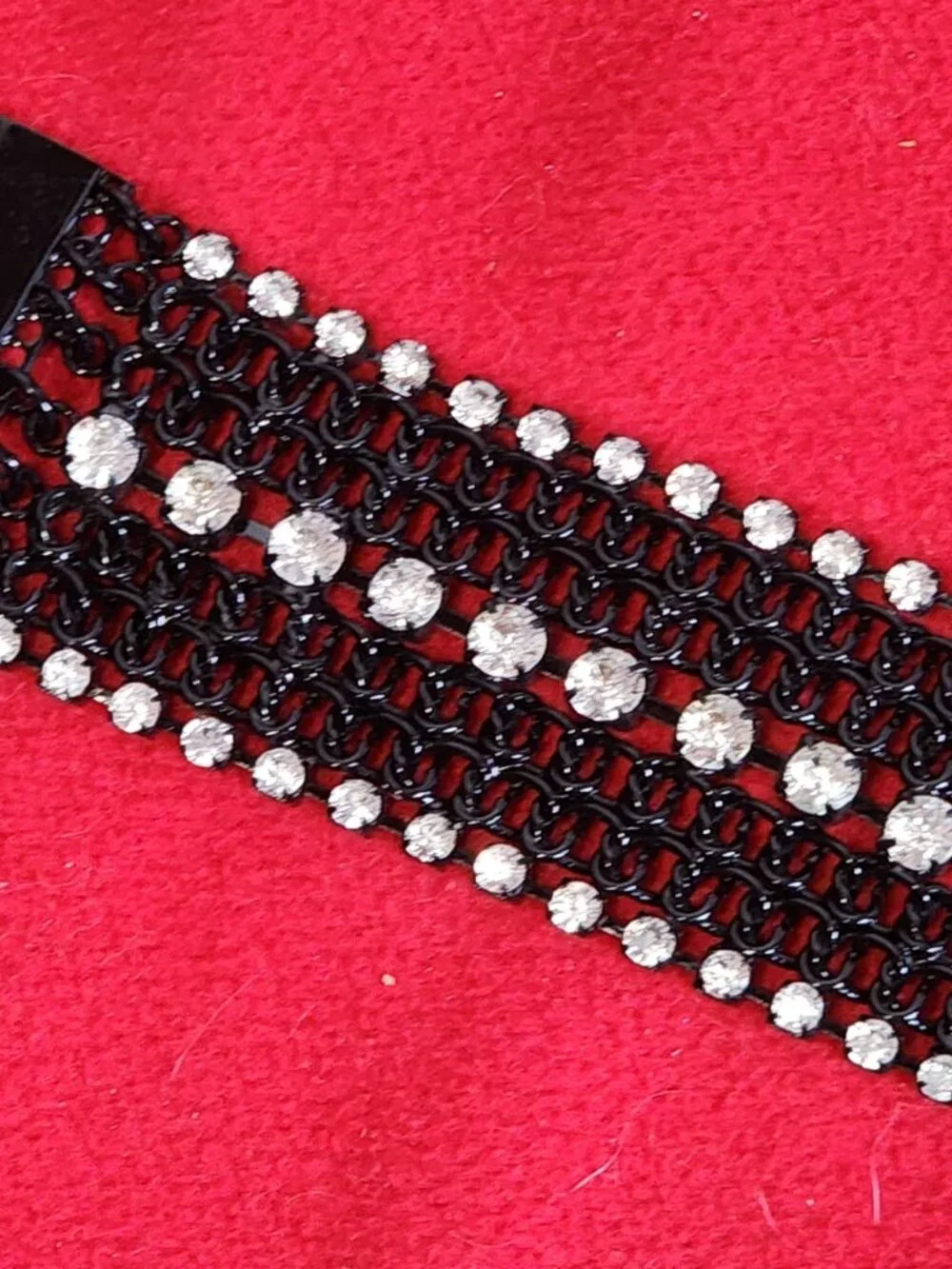 Chico's Vintage Black Metal and Rhinestone Adjustable 50.5